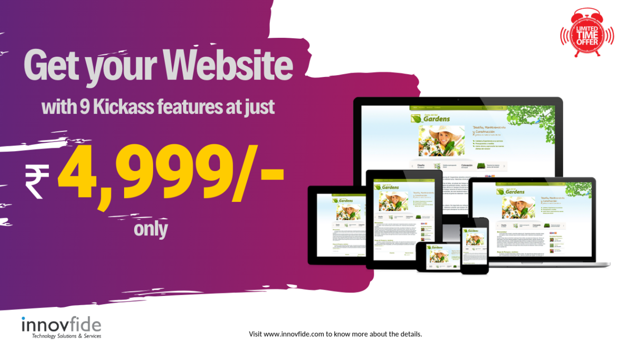 Get a website for Rs 4,999